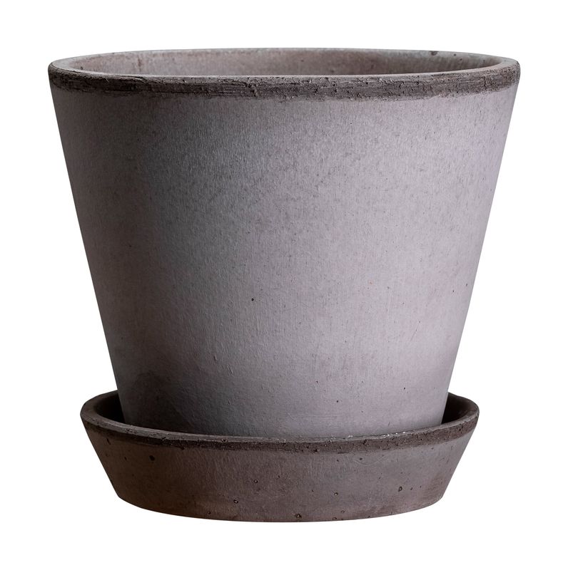 Bergs Potter Julie RAW Kruka Med Fat Grå, Ø 25 cm