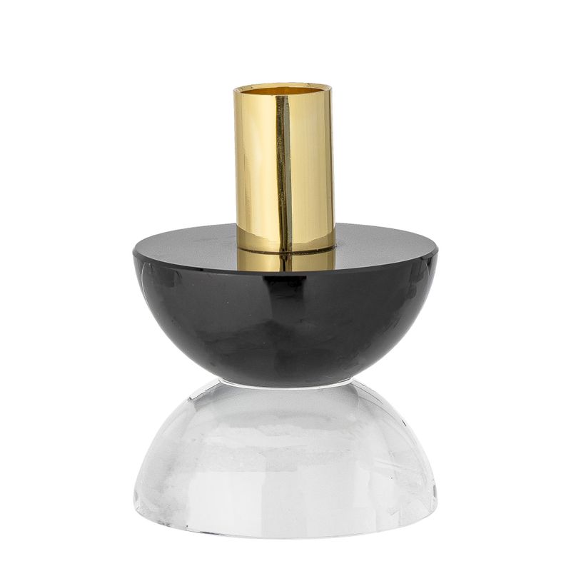 Ljusstake Svart Glas Etel | Bloomingville