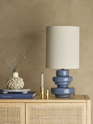 Fabiola Table lamp Blå Glas Ø24cm Bloomingville