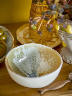 Bloomingville Lacey Skål, Gul, Stengods Ø15xH8 cm, Set om 4