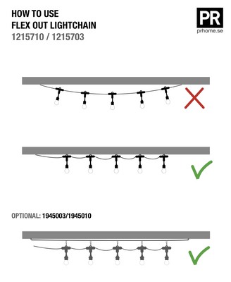 Flex Out Ljusslinga Inkl 5st Hue 20cm Grå | PR Home
