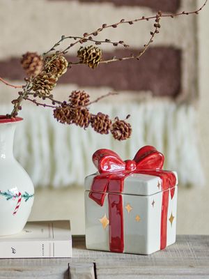 Burk med lock Röd Stengods Jolly | Bloomingville