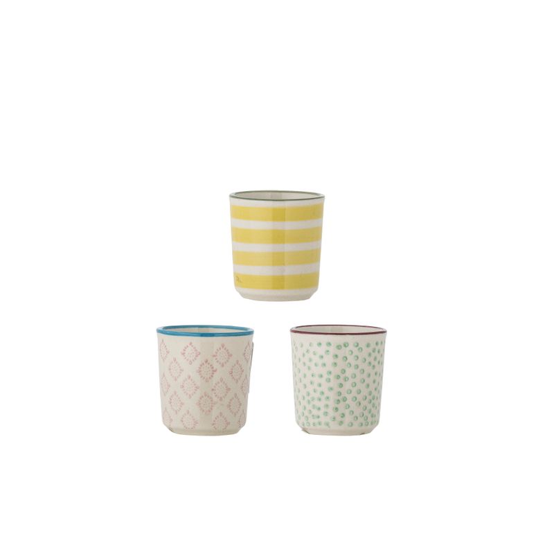 Äggkopp Gul Stengods Patrizia 3-pack | Bloomingville