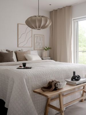 Mavis Överkast Dubbe Off White 260x260cm | Svanefors