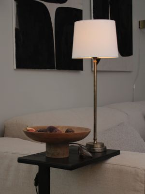 PR Home Kent Bordslampa med Vit Skärm 59 cm Brons