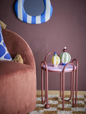 Bloomingville Whimsica Sidobord, Röd, Metall Ø30,5xH46 cm