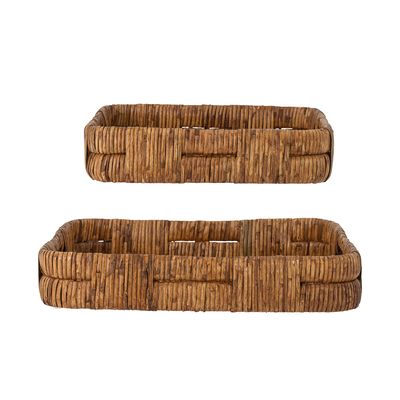 Serveringsbricka Brun Rotting Diann Set om 2 | Bloomingville