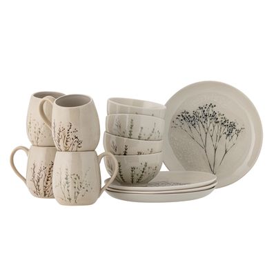 Frukostset Natur Stengods Bea 12-delars set | Bloomingville