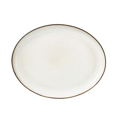 Lene Bjerre Amera Bricka Vit Stengods 34x27 cm