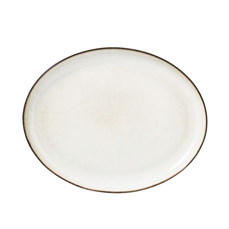 Lene Bjerre Amera Bricka Vit Stengods 34x27 cm