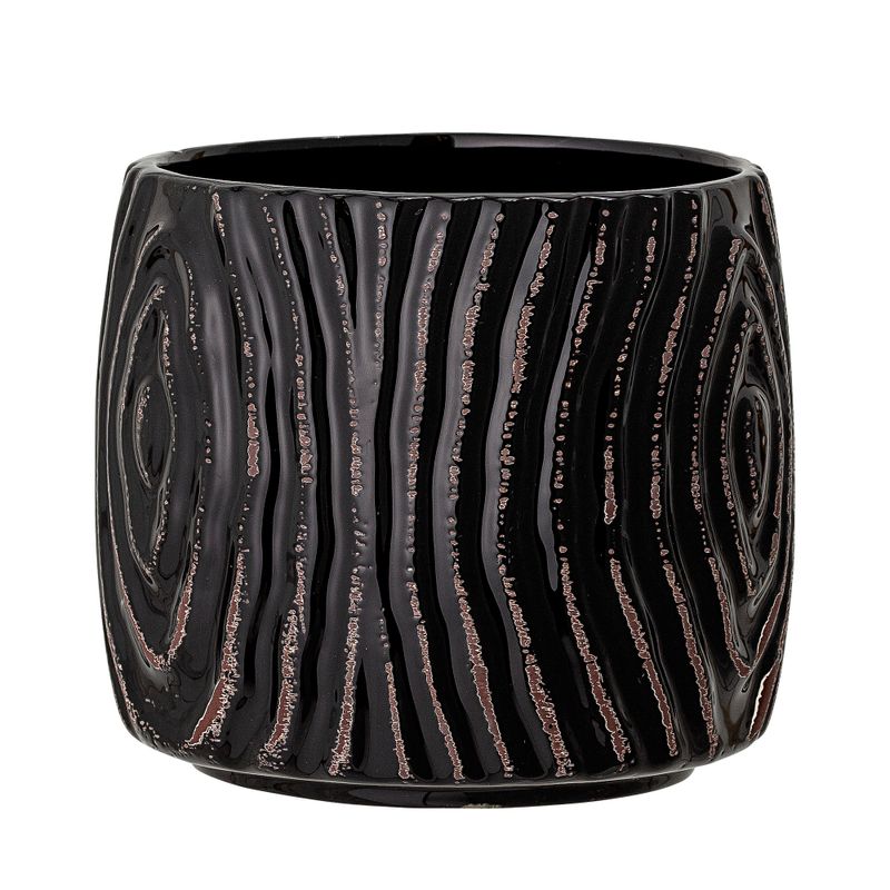 Kruka Svart Stengods Hena | Bloomingville