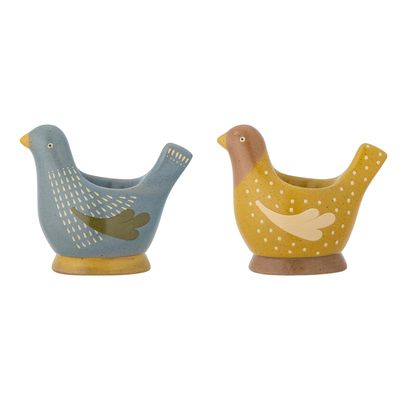 Äggkopp Blå Stengods Birdy Set om 2 | Bloomingville