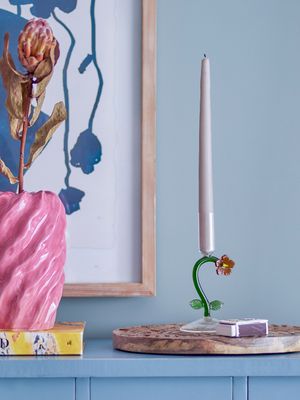 Ljusstake Orange Glas Vesper | Bloomingville