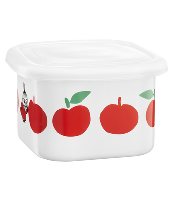 Muurla Mumin Emaljburk med lock Joyfull Apples 0,67 L