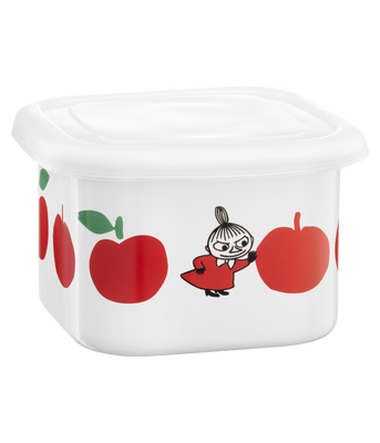 Muurla Mumin Emaljburk med lock Joyfull Apples 0,67 L