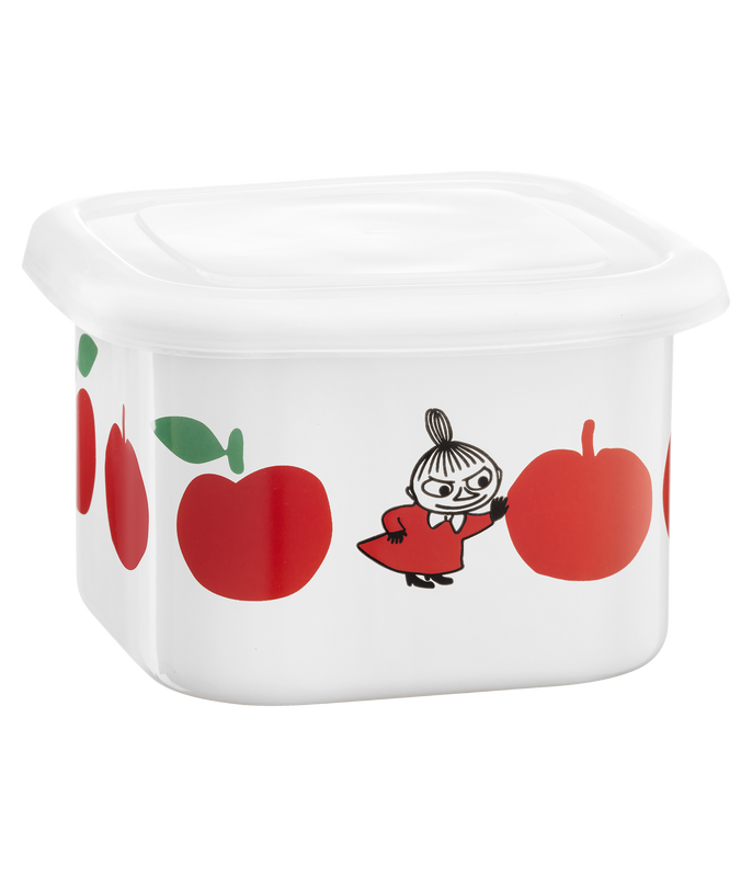 Muurla Mumin Emaljburk med lock Joyfull Apples 0,67 L