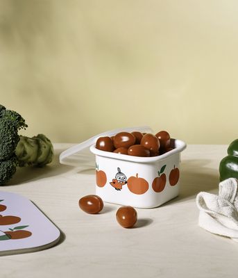 Muurla Mumin Emaljburk med lock Joyfull Apples 0,67 L