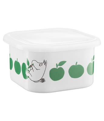 Muurla Mumin Emaljburk med lock Joyfull Apples 1,5 L