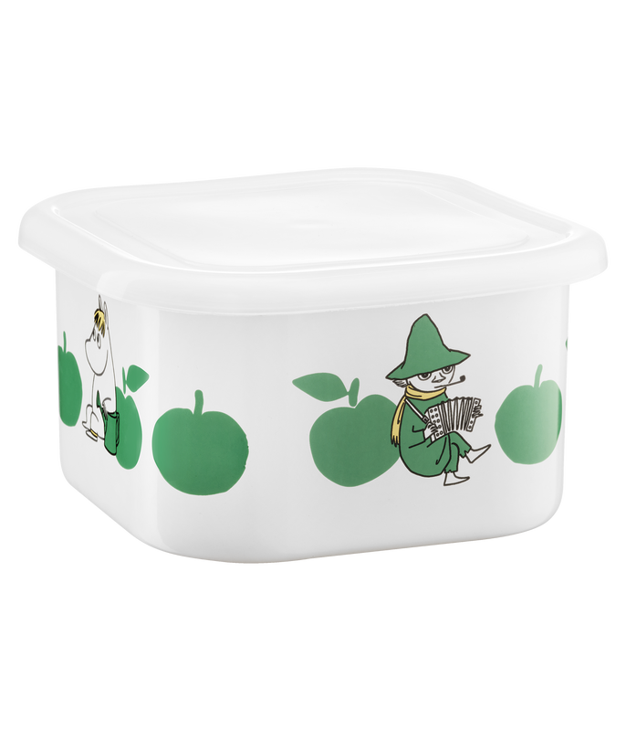 Muurla Mumin Emaljburk med lock Joyfull Apples 1,5 L
