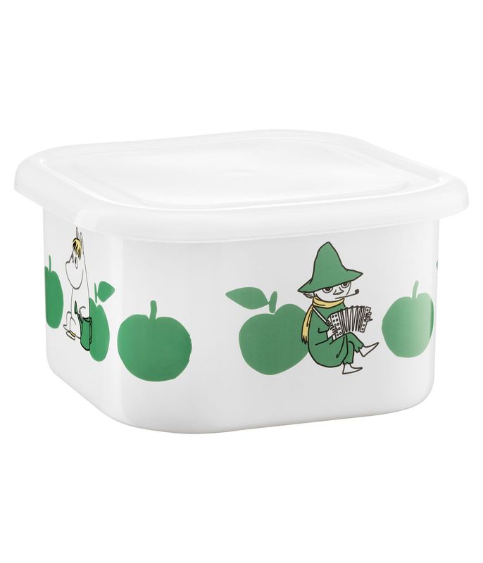 Muurla Mumin Emaljburk med lock Joyfull Apples 1,5 L
