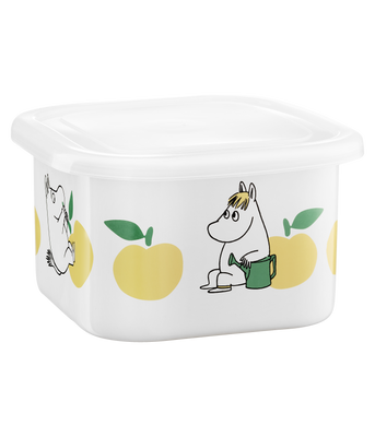 Muurla Mumin Emaljburk med lock Joyfull Apples 1 L