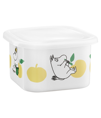 Muurla Mumin Emaljburk med lock Joyfull Apples 1 L