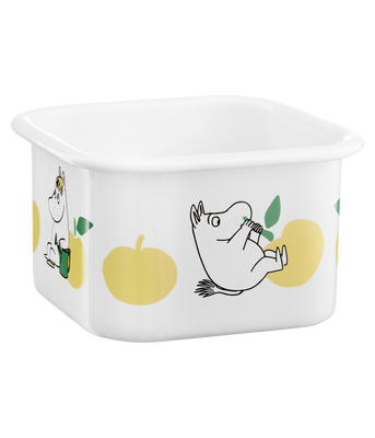 Muurla Mumin Emaljburk med lock Joyfull Apples 1 L