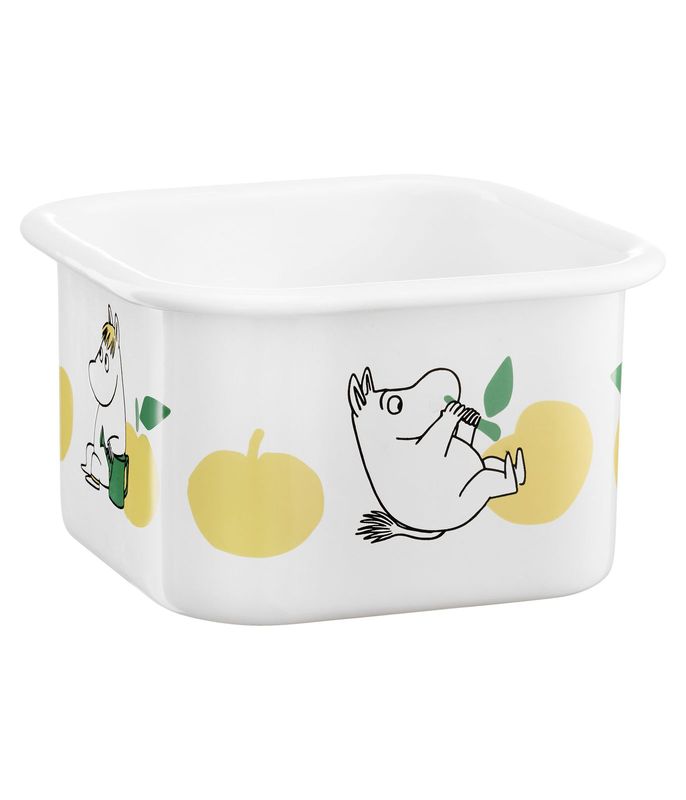 Muurla Mumin Emaljburk med lock Joyfull Apples 1 L