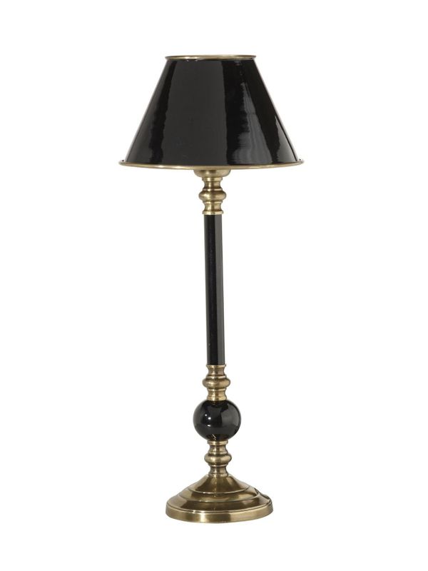 Bordslampa Abbey med lampskärm 49cm Svart/mässing | PR Home
