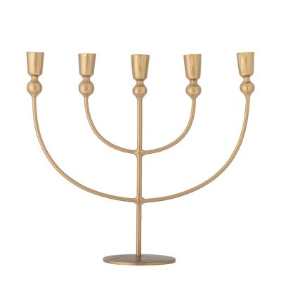 Ljusstake Guld Metall Linka | Bloomingville