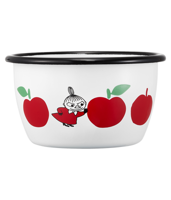 Muurla Mumin Emaljskål Joyfull Apples 3 dl, Röd