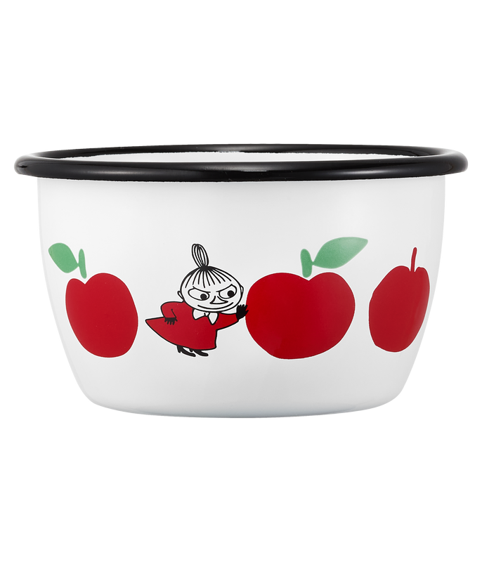 Muurla Mumin Emaljskål Joyfull Apples 3 dl, Röd