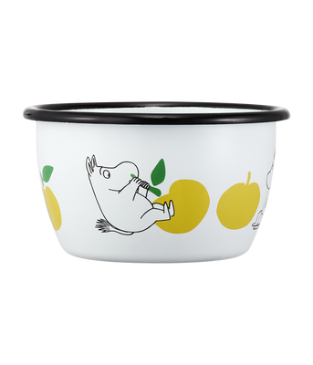 Muurla Mumin Emaljskål Joyfull Apples 3 dl, Gul