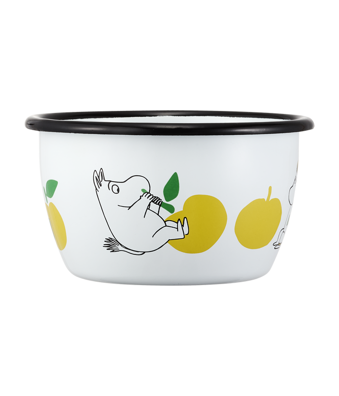 Muurla Mumin Emaljskål Joyfull Apples 3 dl, Gul
