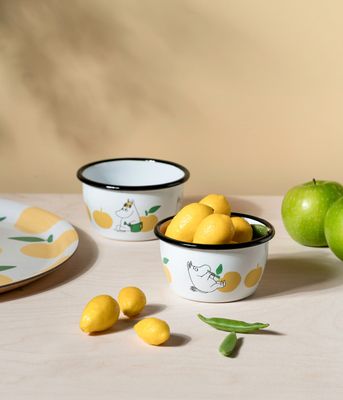 Muurla Mumin Emaljskål Joyfull Apples 3 dl, Gul