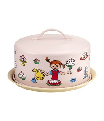 Muurla Pippi Tårtfat med kupa Birthday