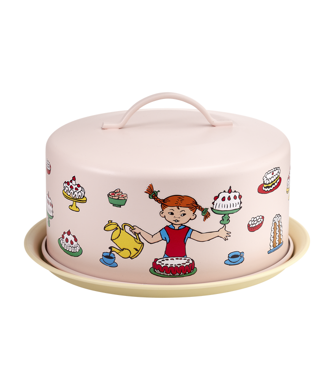 Muurla Pippi Tårtfat med kupa Birthday