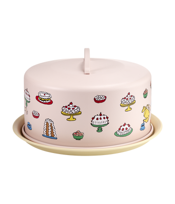 Muurla Pippi Tårtfat med kupa Birthday