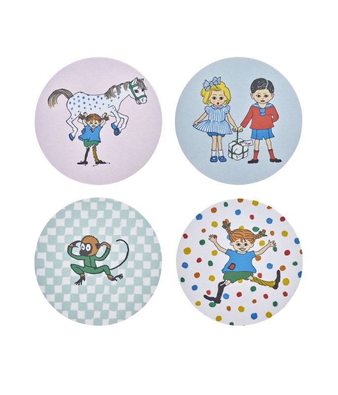 Muurla Pippi Glasunderlägg 4-pack