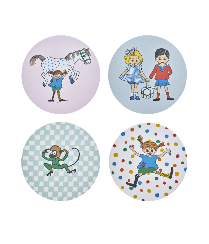 Muurla Pippi Glasunderlägg 4-pack