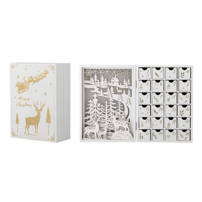 Elimar Calendar w/light Vit Plywood H29cm Bloomingville