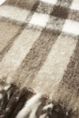 Jakobdahls Black check mohair Pläd 130x170 cm Brun