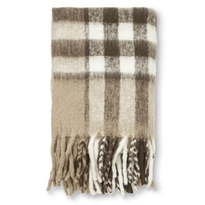 Jakobsdals Black check mohair Pläd 130x170 cm Brun