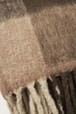 Jakobsdals Brown check mohair Pläd 130x170 cm Brun/Svart