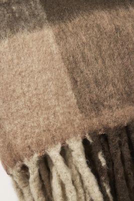 Jakobdahls Brown check mohair Pläd 130x170 cm Brun/Svart