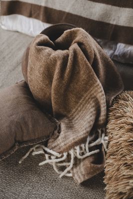 Jakobdahls Almond mohair Pläd 130x170 cm Beige