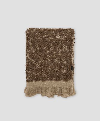 Jakobdahls Boucle mohair Pläd 125x150 cm Brun/beige