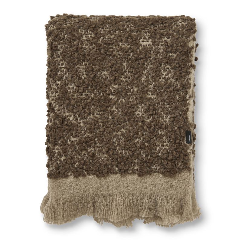 Jakobdahls Boucle mohair Pläd 125x150 cm Brun/beige