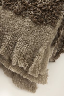 Jakobdahls Boucle mohair Pläd 125x150 cm Brun/beige
