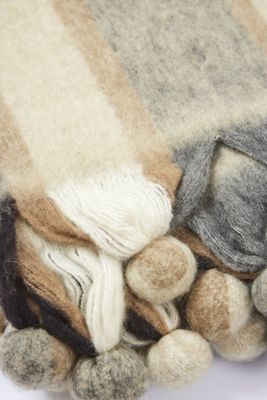 Jakobsdals Brunrandig Mohairpläd 130x170 cm
